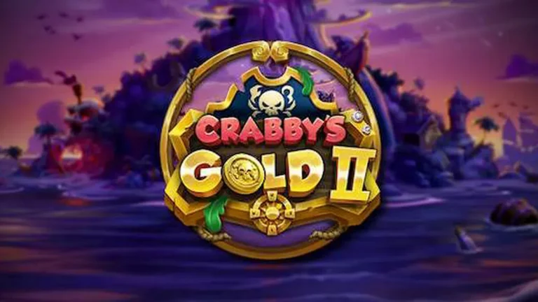 Tampilan visual permainan slot Crabby’s Gold II dengan tema bajak laut dan kepiting emas.